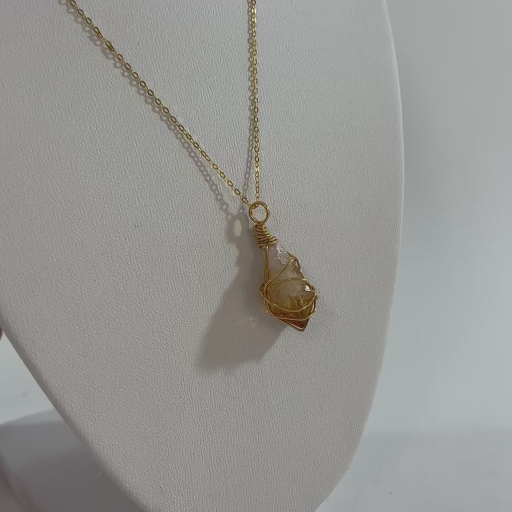 Citrine Gold Necklace | ASH & STONE Premium Crystal jewellery. Free express shipping NZ. 