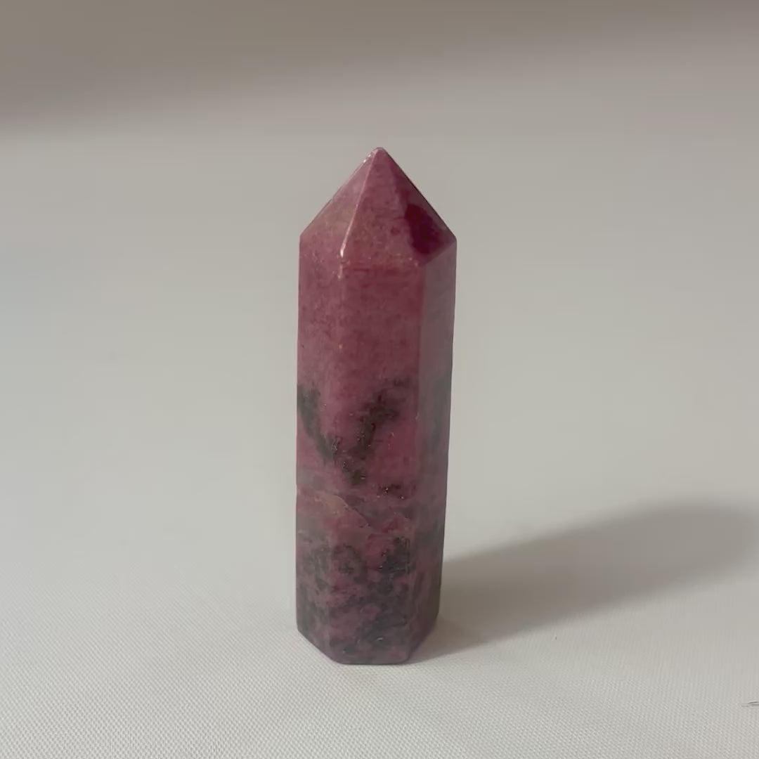 Rhodonite Crystal Tower. Free express shipping. Buy crystals online now from ASH&STONE Auckland NZ. AfterPay available.