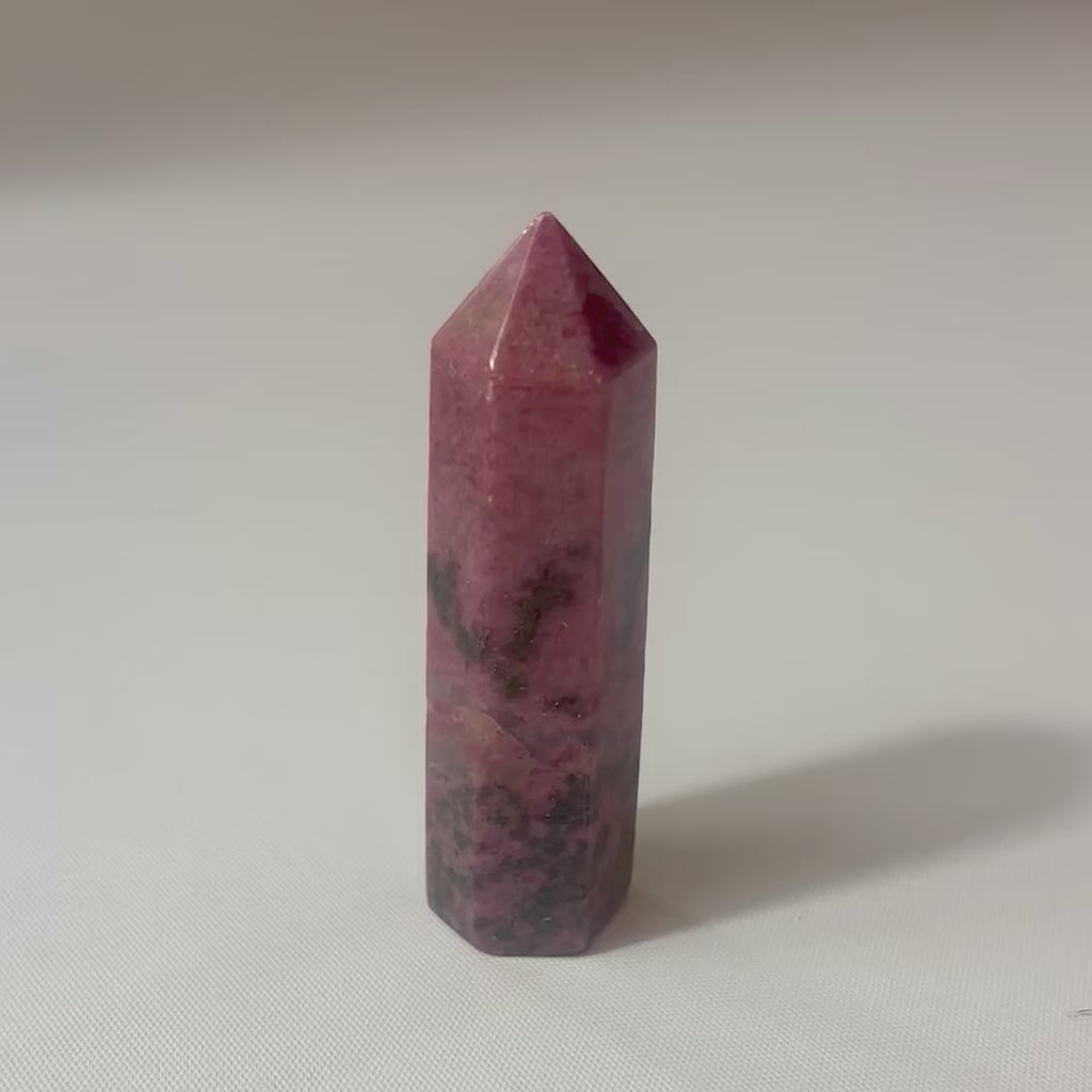 Rhodonite Crystal Tower. Free express shipping. Buy crystals online now from ASH&STONE Auckland NZ. AfterPay available.