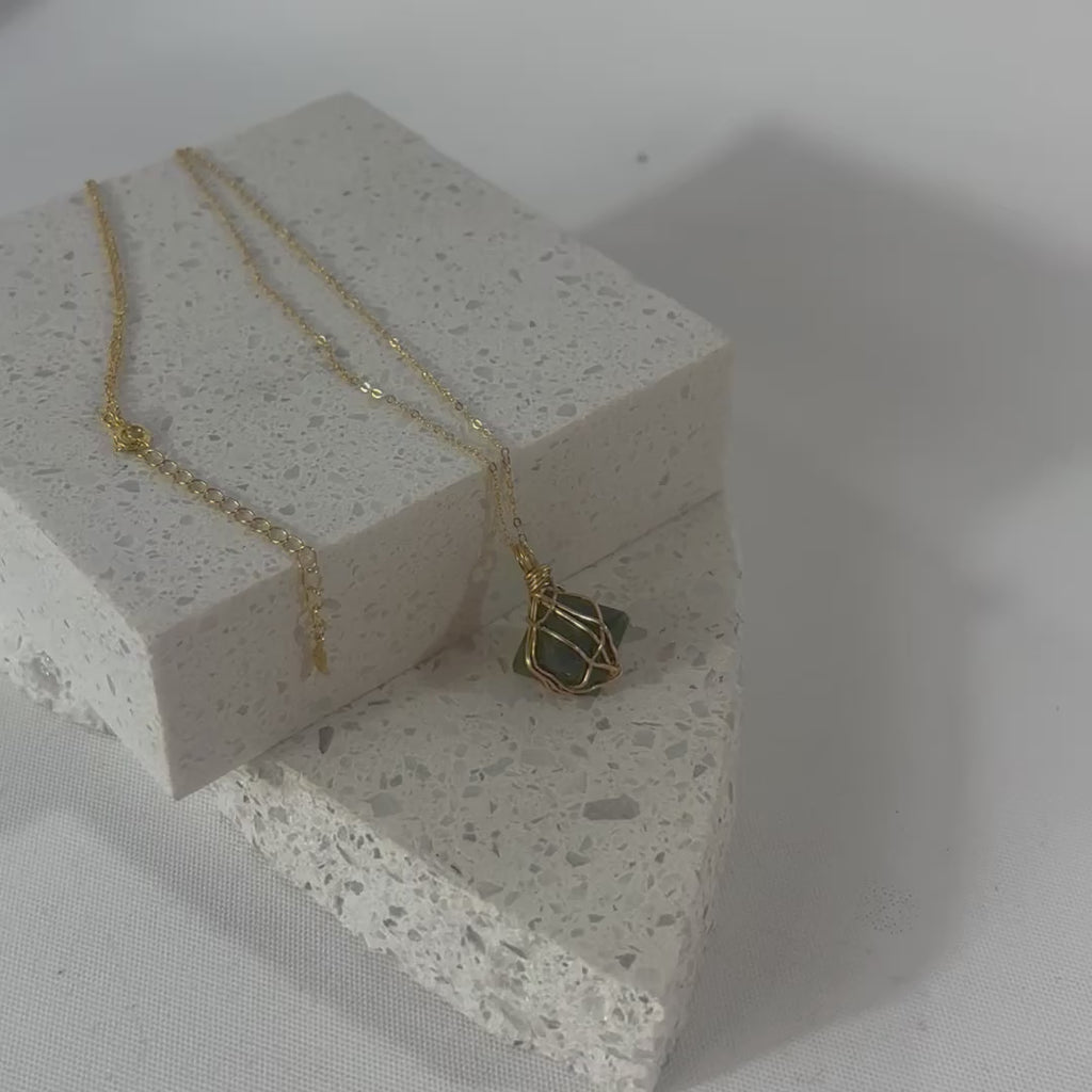 Kambaba Jasper Necklace | ASH & STONE crystal jewellery. Free express shipping NZ. 