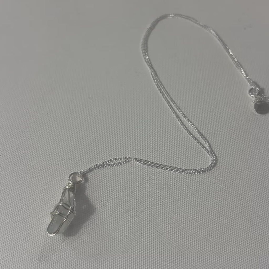 Aquamarine Crystal Silver Necklace | Free express shipping. Buy NZ-made jewellery from ASH&STONE
crystal jewellery shop Auckland NZ. AfterPay available.