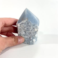 Load and play video in Gallery viewer, Angelite crystal point | ASH&amp;STONE Crystal Shop Auckland NZ
