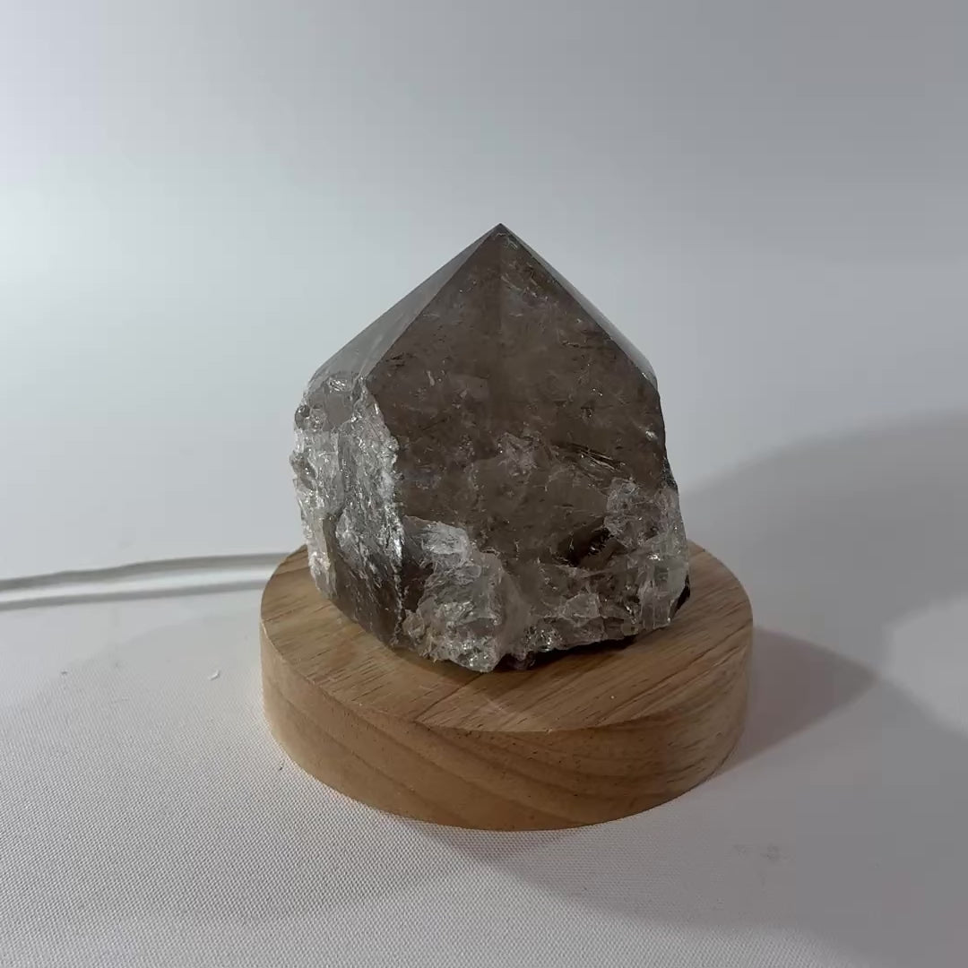 Rutilated smoky quartz crystal lamp | ASH&STONE Crystal Shop Auckland NZ
