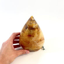 Load and play video in Gallery viewer, Large golden healer crystal flame 2.39kg | ASH&amp;STONE Crystals Shop Auckland NZ
