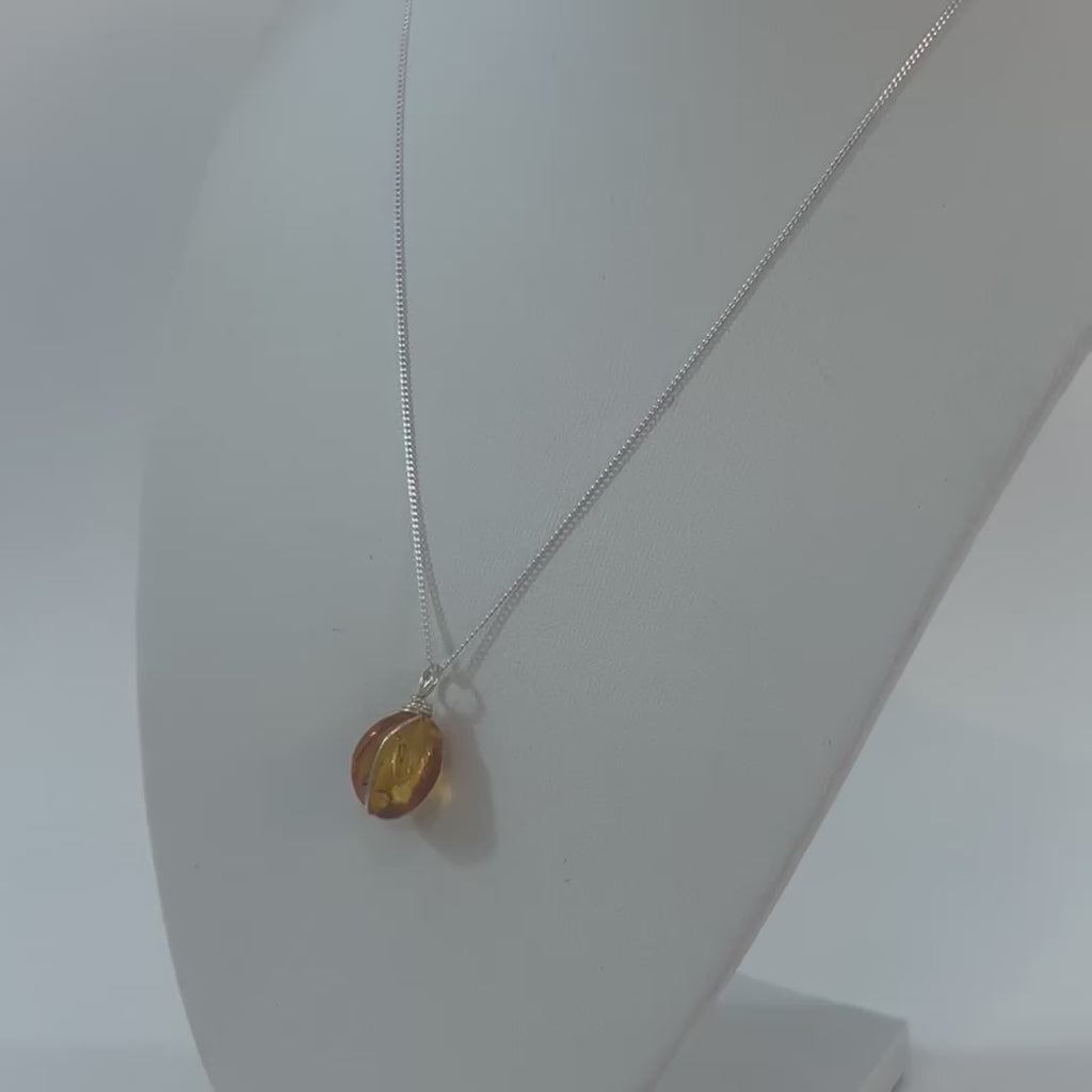Amber Silver Gold Necklace | ASH & STONE premium crystal jewellery. Free express shipping NZ
