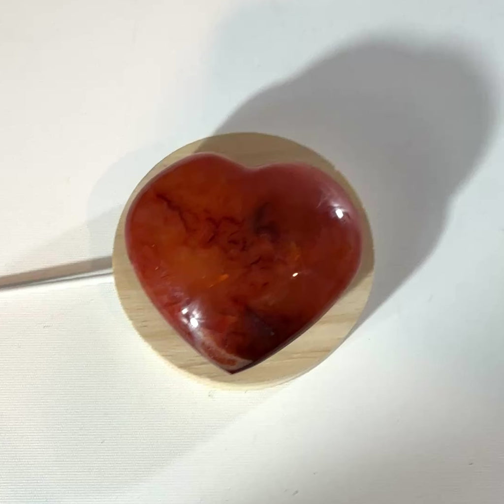 Carnelian crystal heart lamp | ASH&STONE Crystal Shop Auckland NZ