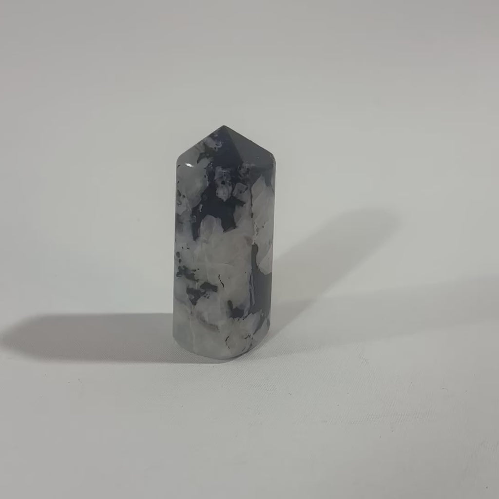 Rainbow Moonstone Crystal Tower | ASH & STONE premium crystals online. Free express shipping. 