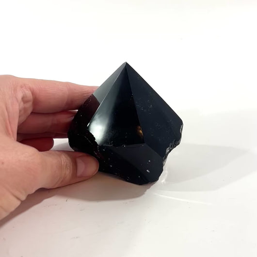 Black obsidian polished point | ASH&STONE Crystal Shop Auckland NZ