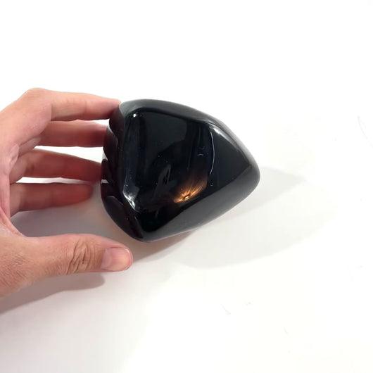 Black obsidian polished galet | ASH&STONE Crystal Shop Auckland NZ