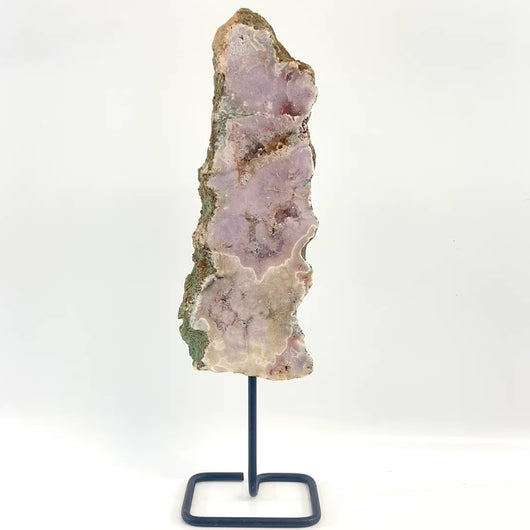 Large pink amethyst crystal slab on stand 1.57kg | ASH&STONE Crystals Shop Auckland NZ