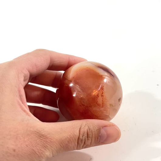 Carnelian polished crystal sphere | ASH&STONE Crystal Shop Auckland NZ