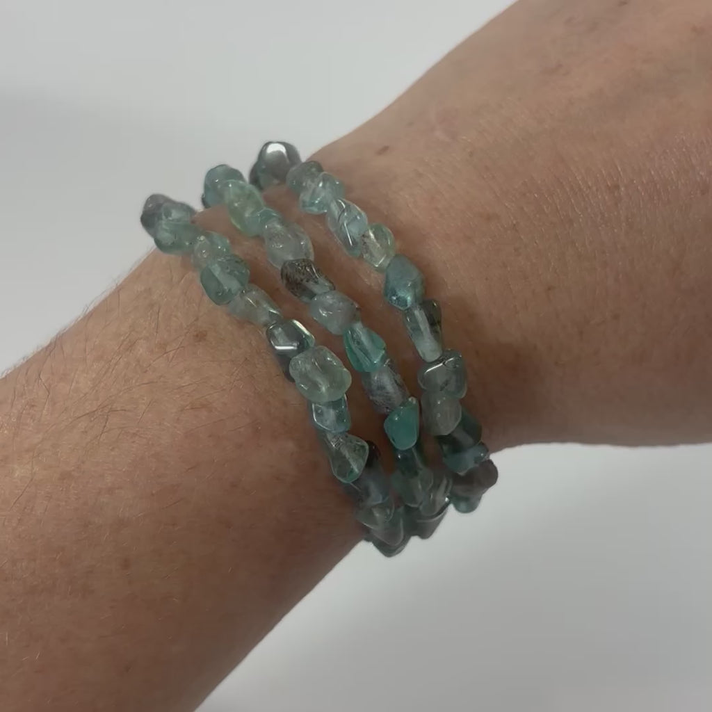 NZ-Made -Blue Apatite Bead Crystal Bracelet | ASH & STONE, crystal jewellery. Free express shipping NZ
