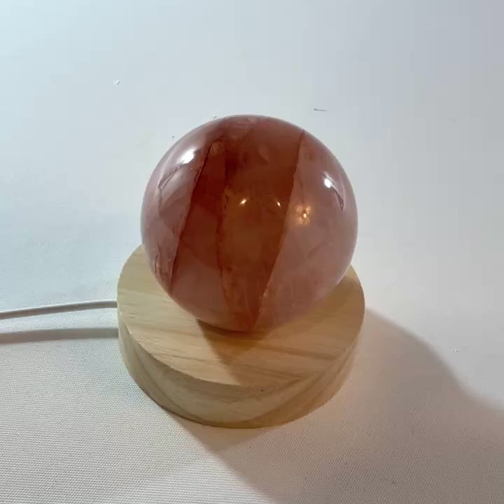 Fire quartz sphere crystal lamp | ASH&STONE Crystal Shop Auckland NZ