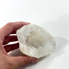 Load and play video in Gallery viewer, Clear quartz crystal geode half | ASH&amp;STONE Crystal Shop Auckland NZ
