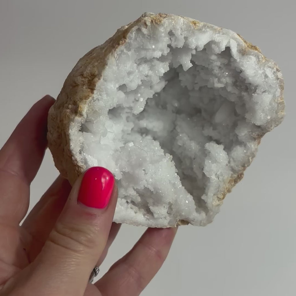 Clear quartz crystal geode half | ASH&STONE Crystal Shop Auckland NZ