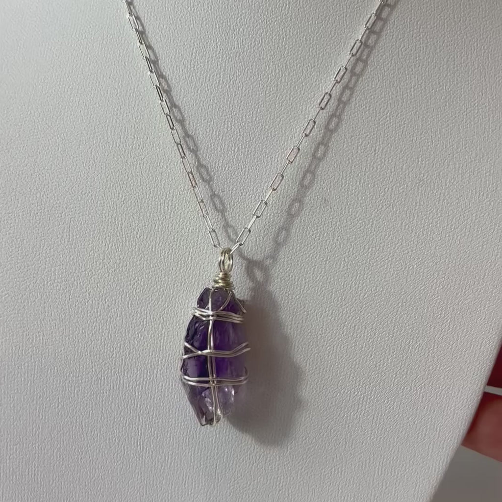 Handmade - Amethyst Silver Necklace | ASH & STONE Crystals and jewellery Auckland NZ 