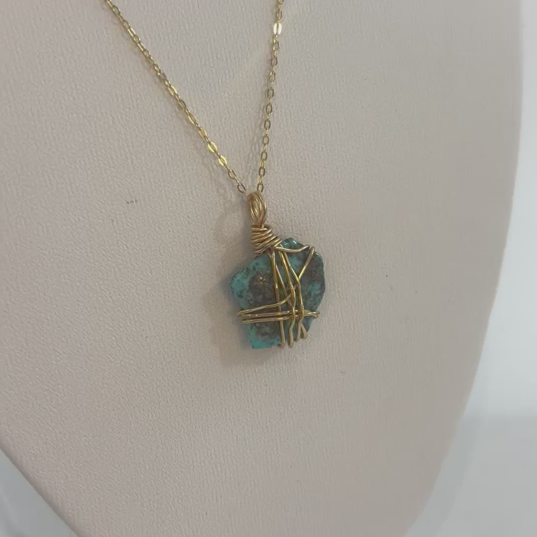 Turquoise Necklace Gold plated |ASH & STONE Crystal jewellery. Free express shipping.