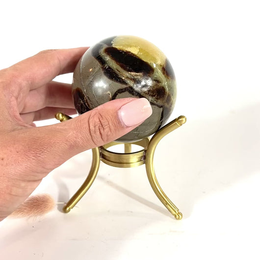 Septarian crystal sphere on stand | ASH&STONE Crystals Shop Auckland NZ