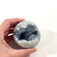 Load and play video in Gallery viewer, Celestite crystal cluster sphere | ASH&amp;STONE Crystal Shop Auckland NZ
