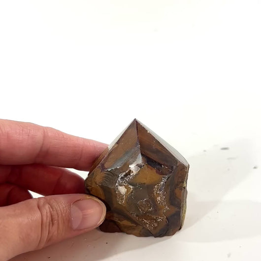 Tigers eye polished crystal point | ASH&STONE Crystal Shop Auckland NZ