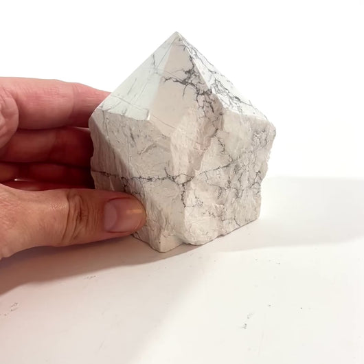 Howlite crystal point | ASH&STONE Crystal Shop Auckland NZ