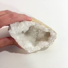 Load and play video in Gallery viewer, Clear quartz crystal geode half | ASH&amp;STONE Crystals Shop Auckland NZ
