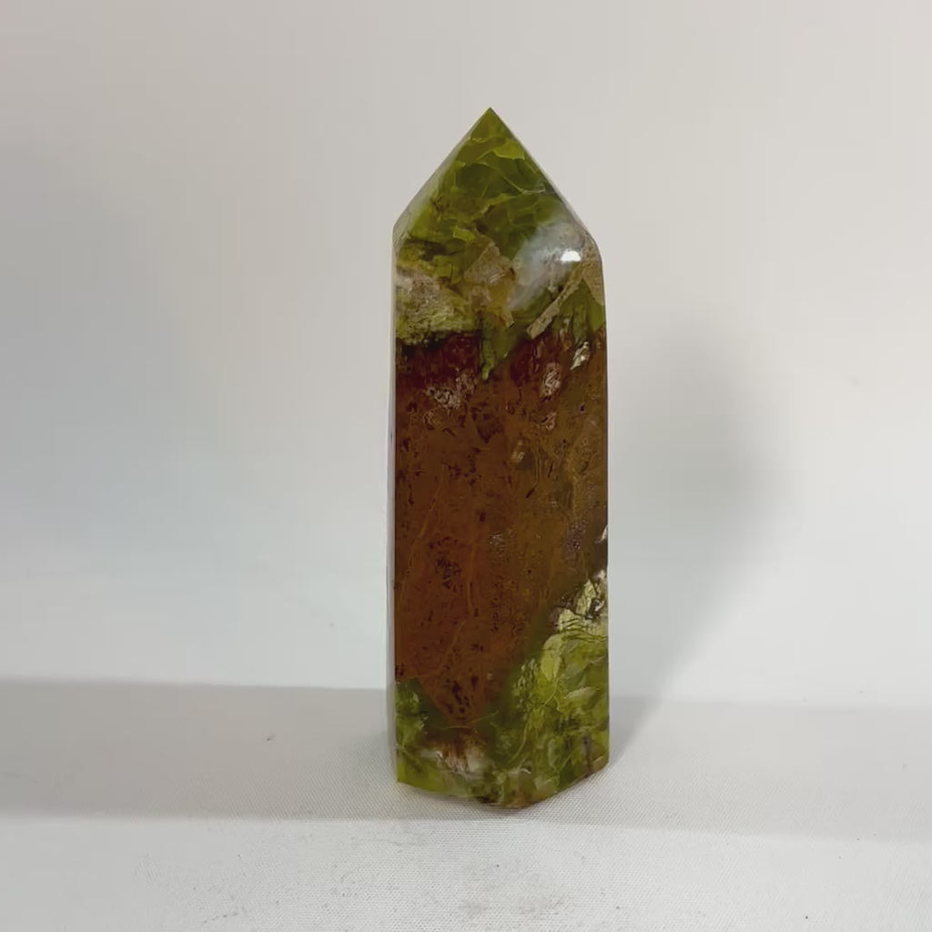 Green Opal Tower | ASH & STONE Premium crystals online. Free express shipping NZ 
