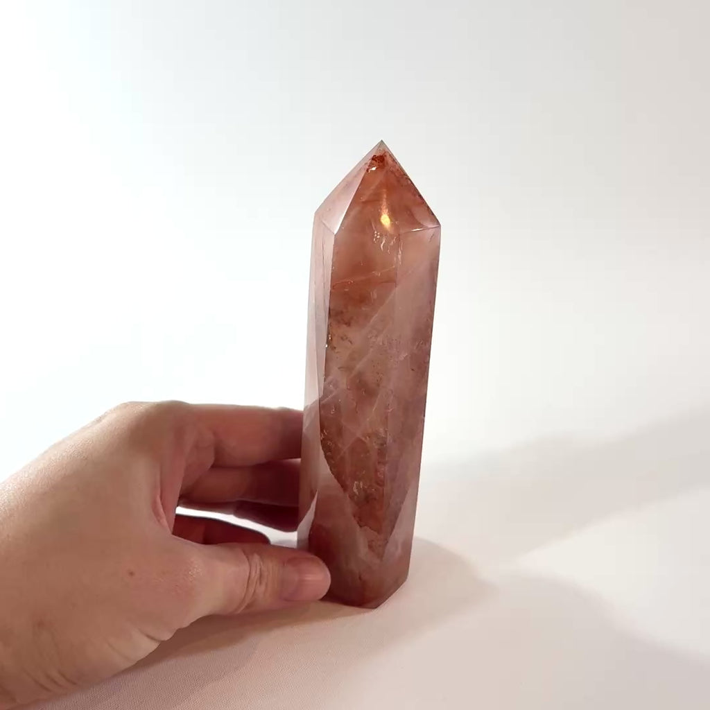 Fire quartz crystal tower | ASH&STONE Crystal Shop Auckland NZ