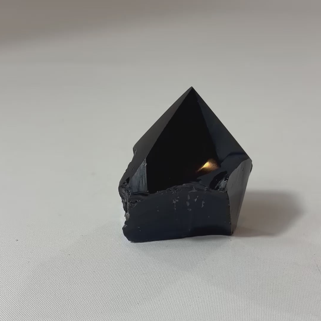 Black Obsidian Polished Point Crystal | ASH&STONE free express shipping Crystals and Jewellery NZ 