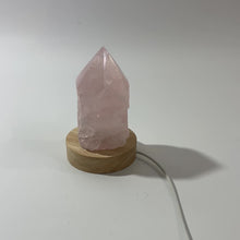 Load and play video in Gallery viewer, Rose quartz crystal lamp on LED base | ASH&amp;STONE Crystals Shop Auckland NZ
