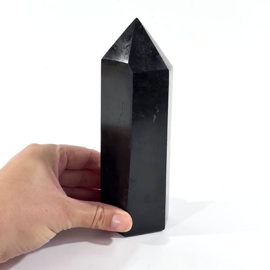 Black tourmaline polished crystal generator | ASH&STONE Crystal Shop Auckland NZ