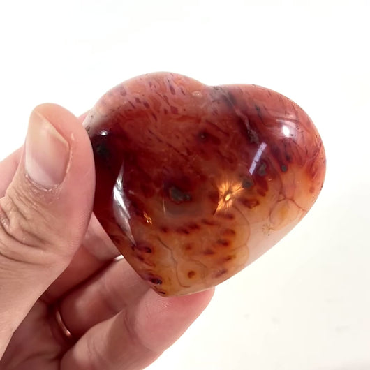 Carnelian polished crystal heart | ASH&STONE Crystal Shop Auckland NZ