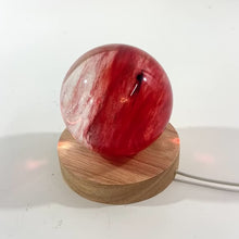 Load and play video in Gallery viewer, Strawberry obsidian sphere lamp | ASH&amp;STONE Crystal Shop Auckland NZ
