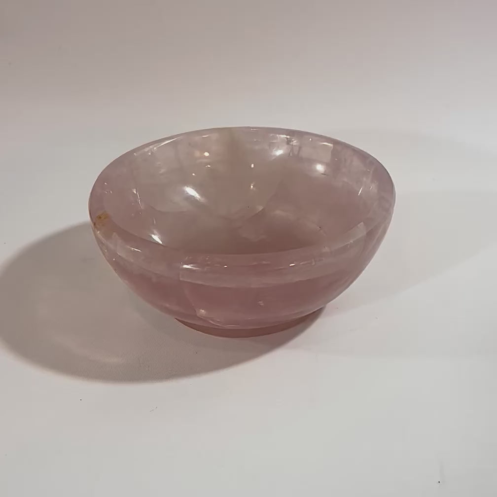 Rose quartz polished crystal bowl | ASH & STONE premium crystals online, free express shipping. 