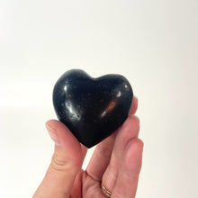 Load and play video in Gallery viewer, Black tourmaline polished crystal heart  | ASH&amp;STONE Crystals Shop Auckland NZ
