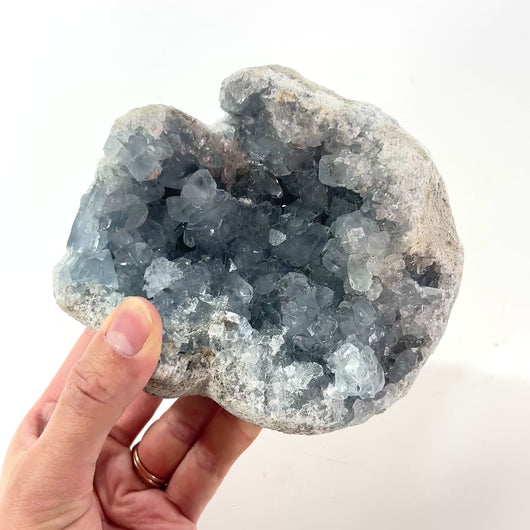 Large celestite crystal cluster 1.66kg | ASH&STONE Crystal Shop Auckland NZ