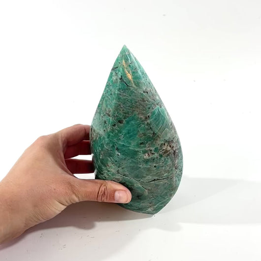 Amazonite polished crystal flame 1.84kg | ASH&STONE Crystal Shop Auckland NZ