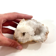 Load and play video in Gallery viewer, Clear quartz crystal geode half | ASH&amp;STONE Crystal Shop Auckland NZ
