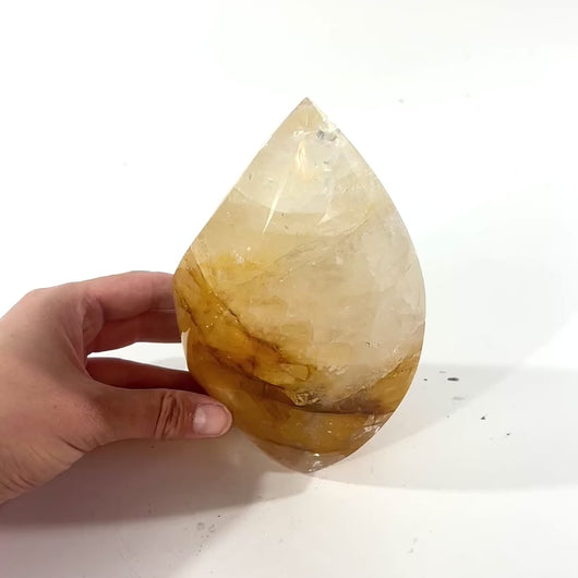 Large golden healer crystal flame 1.88kg | ASH&STONE Crystal Shop Auckland NZ