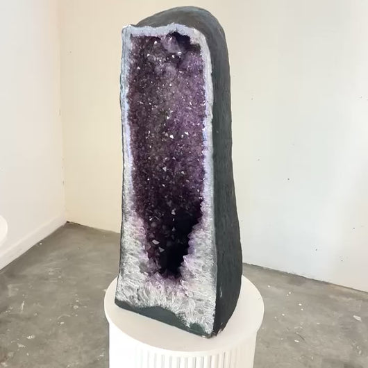 Large AA-grade amethyst crystal cave 69cm height | ASH&STONE Crystal Shop Auckland NZ