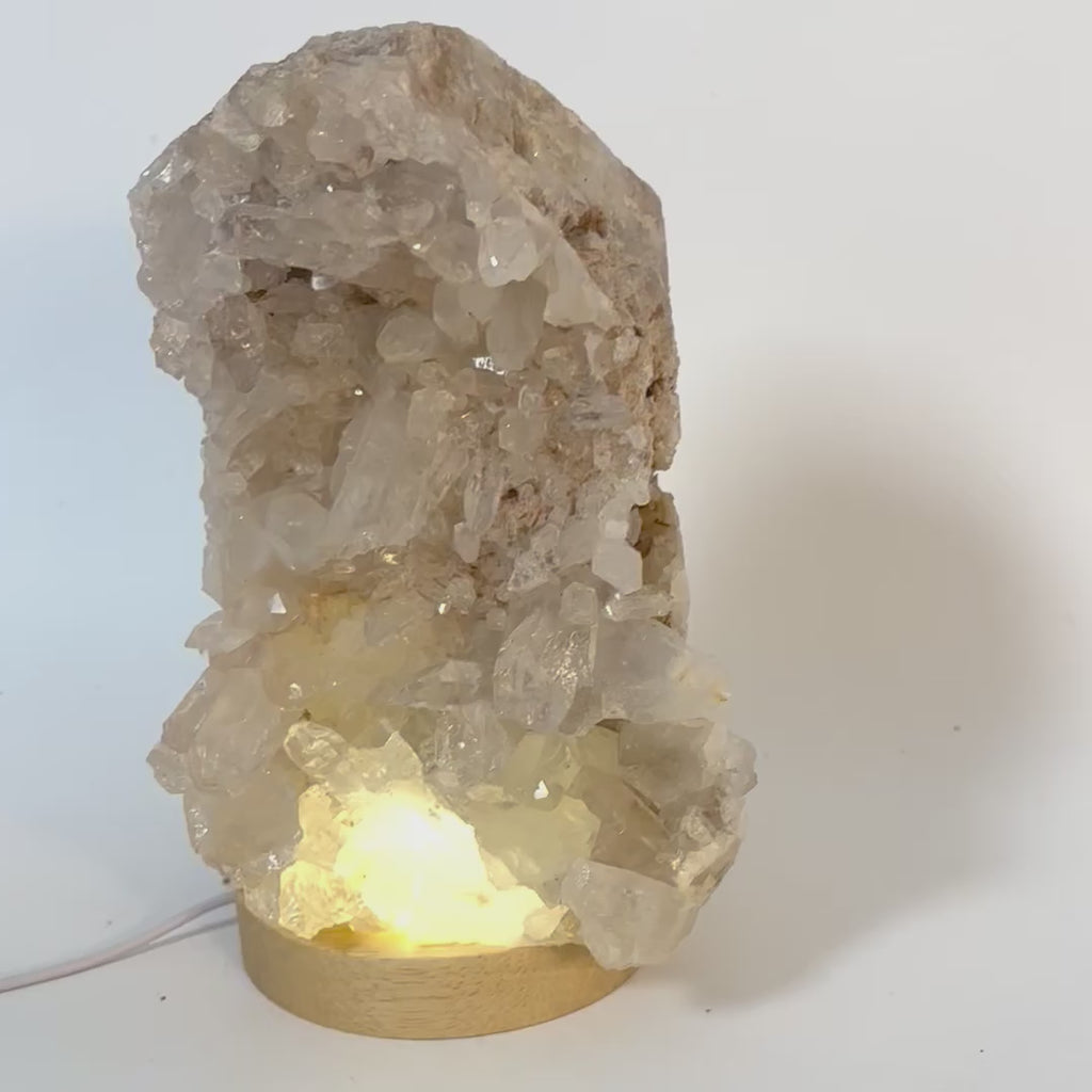 Clear Quartz Cluster Lamp | ASH & STONE Crystal lamps online, Free express shipping.