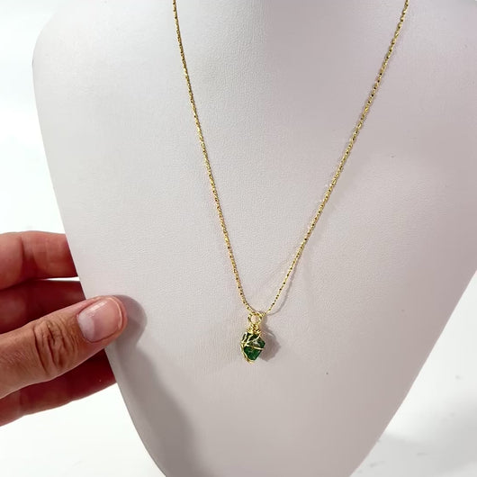 AAA-grade natural Colombian emerald pendant necklace  ASH&STONE Crystal Jewellery Shop Auckland NZ