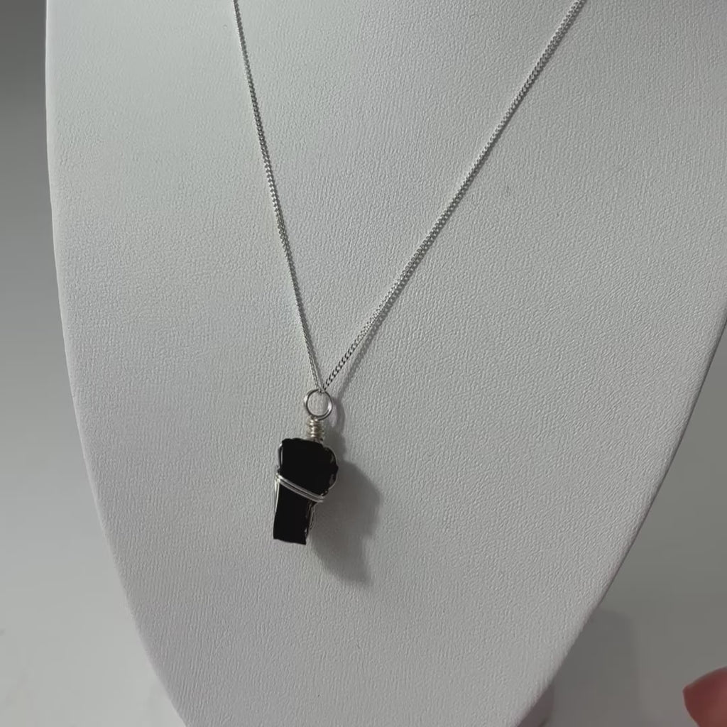 Shungite Stilring Silver Necklace. Free express shipping. Shop online from ASH&STONE jewellery & crystal shop Auckland NZ. AfterPay available.
