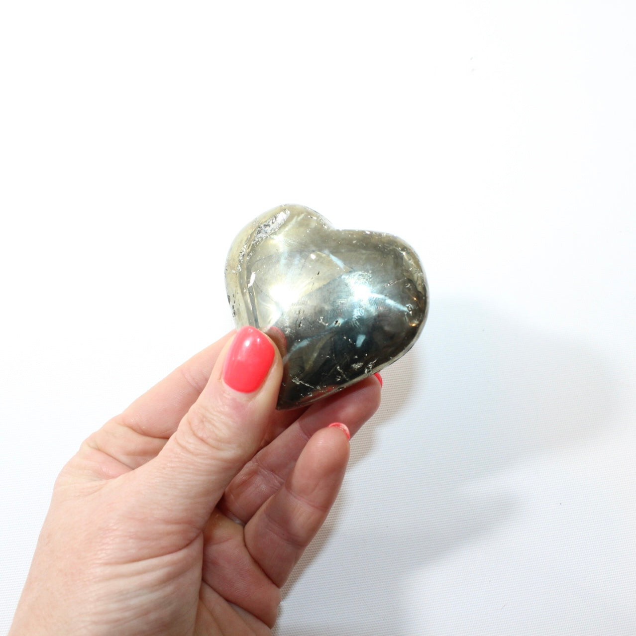 Pyrite Polished Heart. Attract success. Free express shipping. Buy Pyrite crystals online from ASH&STONE Auckland crystal shop. AfterPay available.
