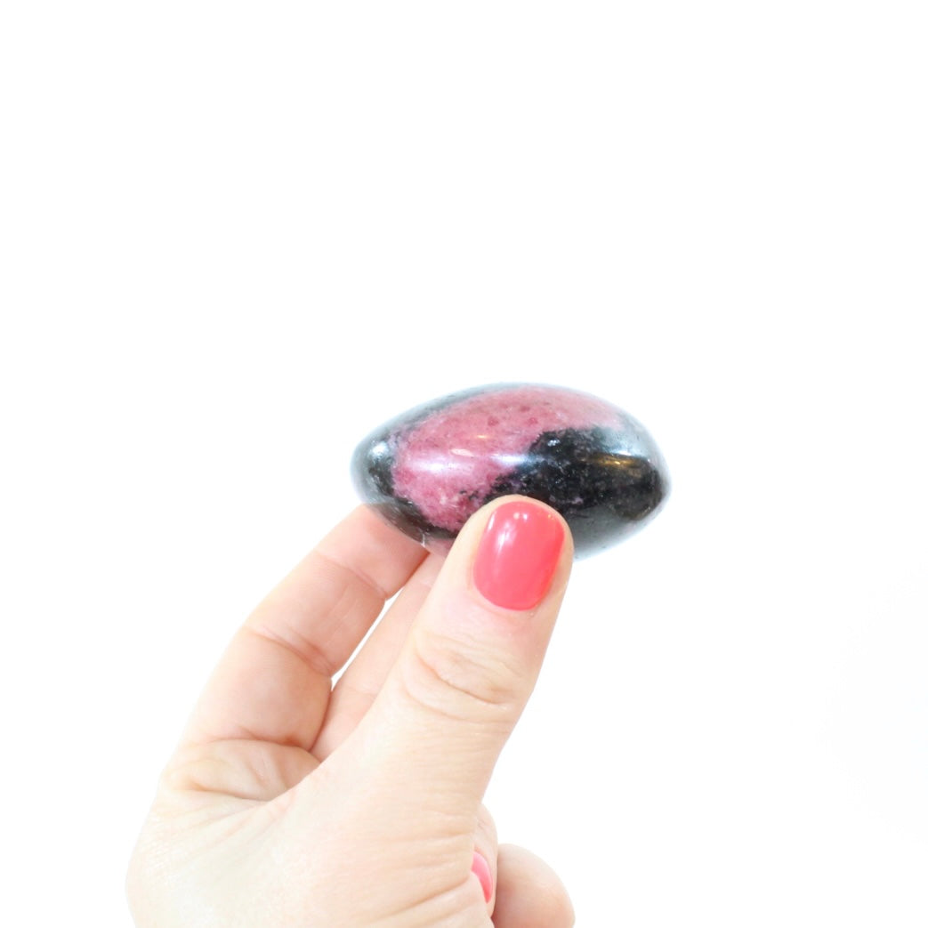 Rhodonite Palm stone | ASH & STONE. Crystals online, free express shipping, NZ.