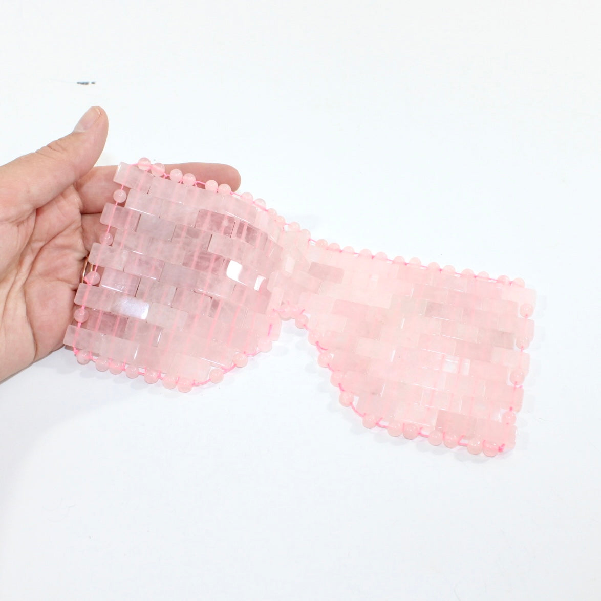 Rose quartz crystal eye mask