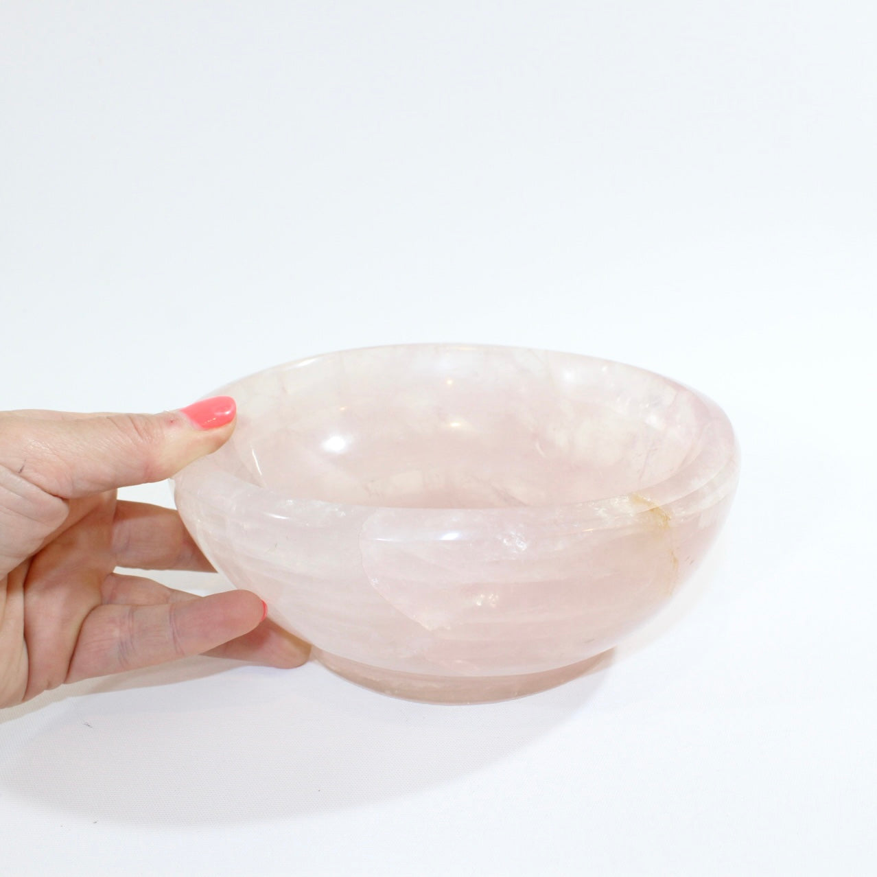 Rose quartz polished crystal bowl | ASH & STONE premium crystals online, free express shipping. 