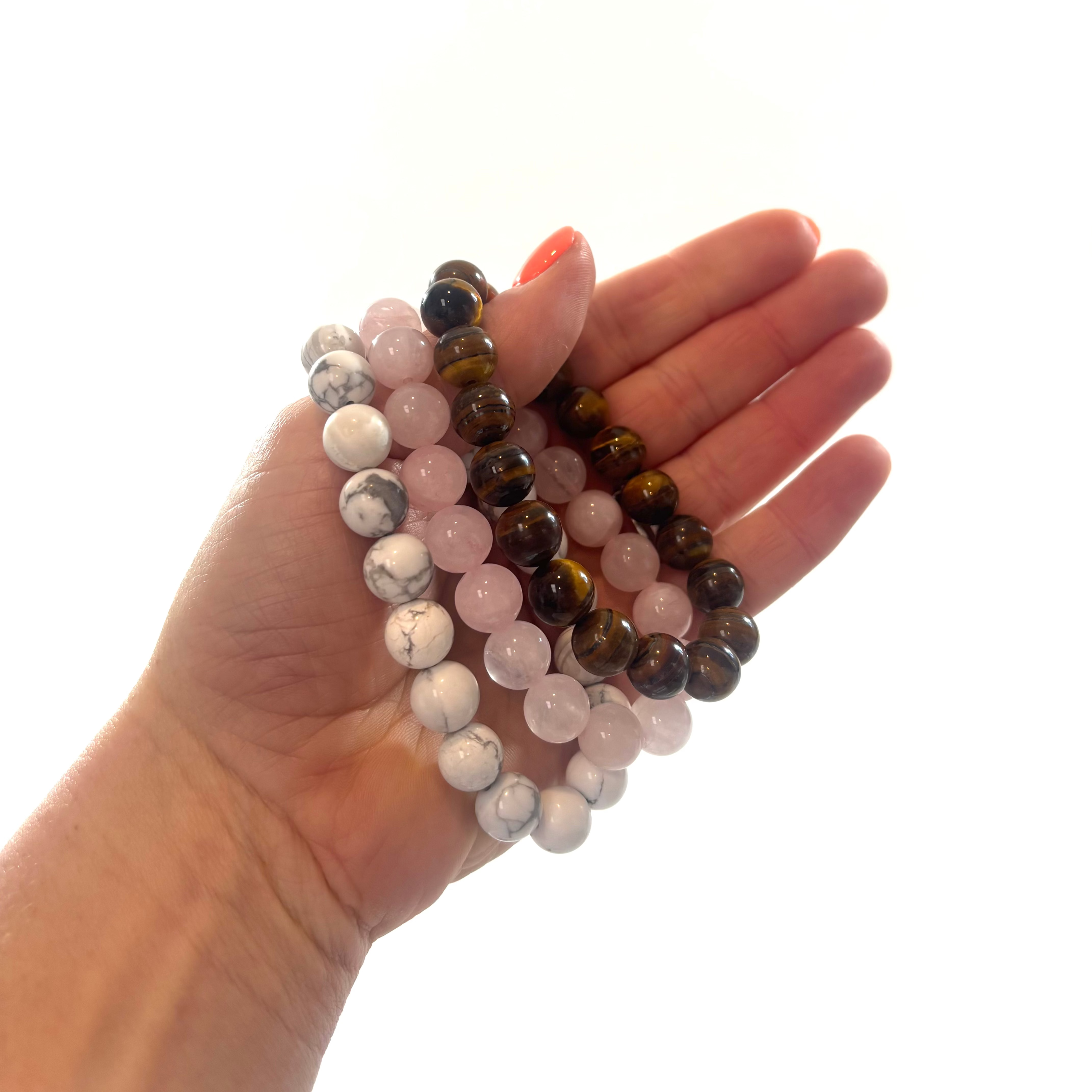 rose quartz, tigers eye and howlite bracelet |ASH & STONE, CRYSTAL SHOP AUCKLAKND NZ 