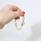 Rose Quartz & Peridot crystal 24k gold charm bracelet | ASH&STONE crystal jewellery online. Free express shipping