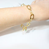 Rose Quartz & Peridot crystal 24k gold charm bracelet | ASH&STONE crystal jewellery online. Free express shipping